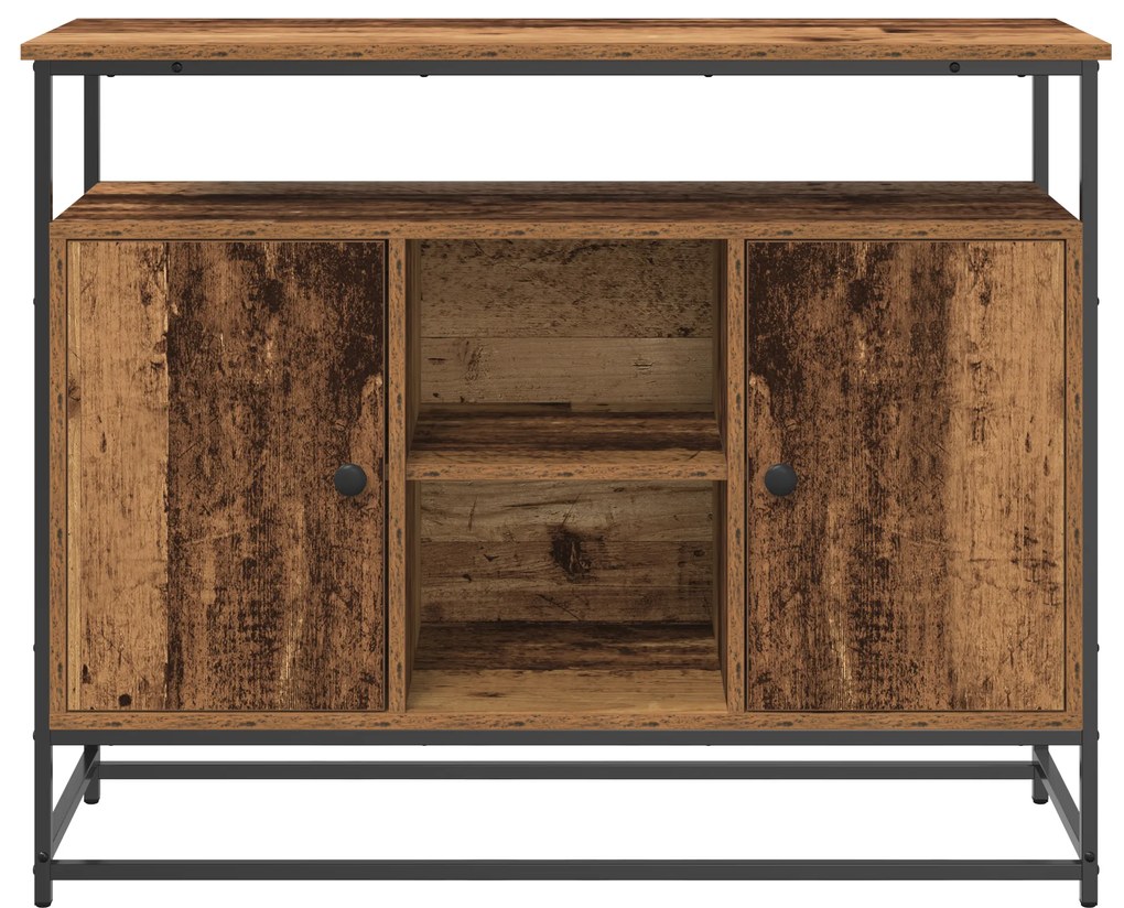 vidaXL Μπουφές Παλιού Ξύλου 100x35x80 εκ. Κατασκευασμένο από MDF και Ψηλό Μέταλλο