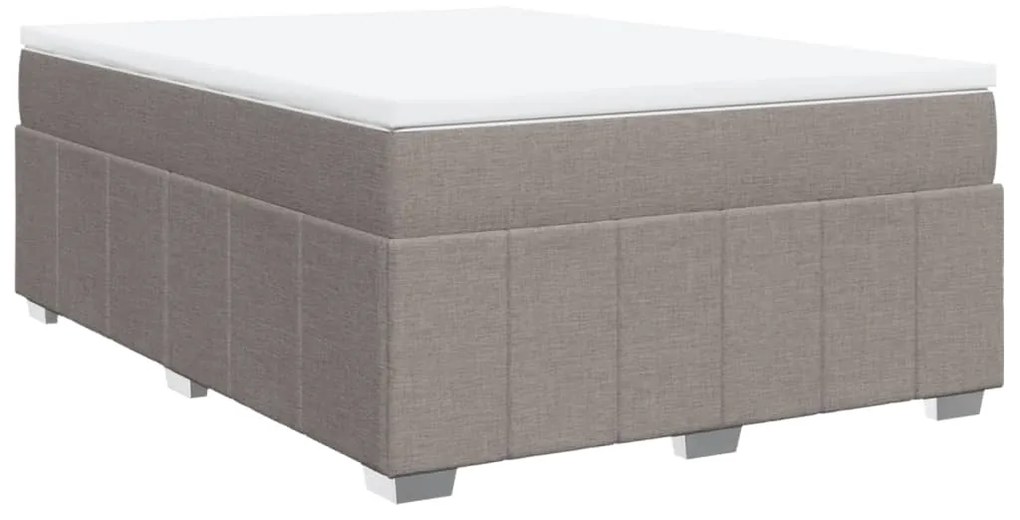 Κρεβάτι Boxspring με Στρώμα Taupe 140x190 εκ. Υφασμάτινο - Μπεζ-Γκρι