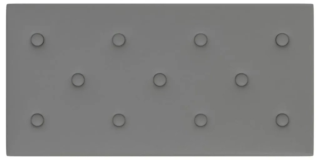 vidaXL Πάνελ Τοίχου 12 τεμ. Γκρι 60 x 30 εκ. 2,16 μ² Συνθετικό Δέρμα