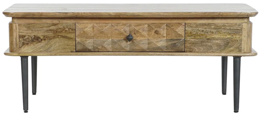 Τραπεζάκι Καφέ DKD Home Decor 116 x 60 x 46 cm Μέταλλο Αλουμίνιο Ξύλο από Μάνγκο