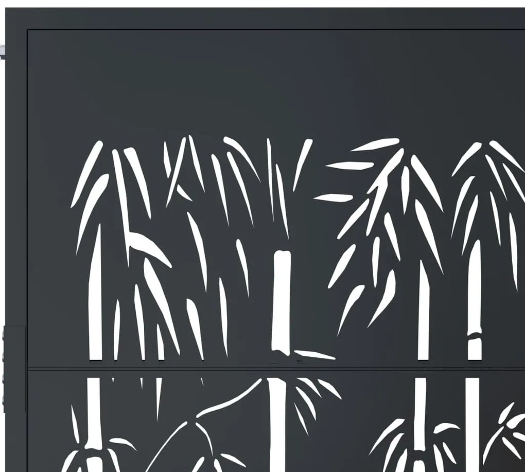 vidaXL Πόρτα Κήπου Ανθρακί 100x175 εκ. Σχέδιο Ατσάλινου Μπαμπού