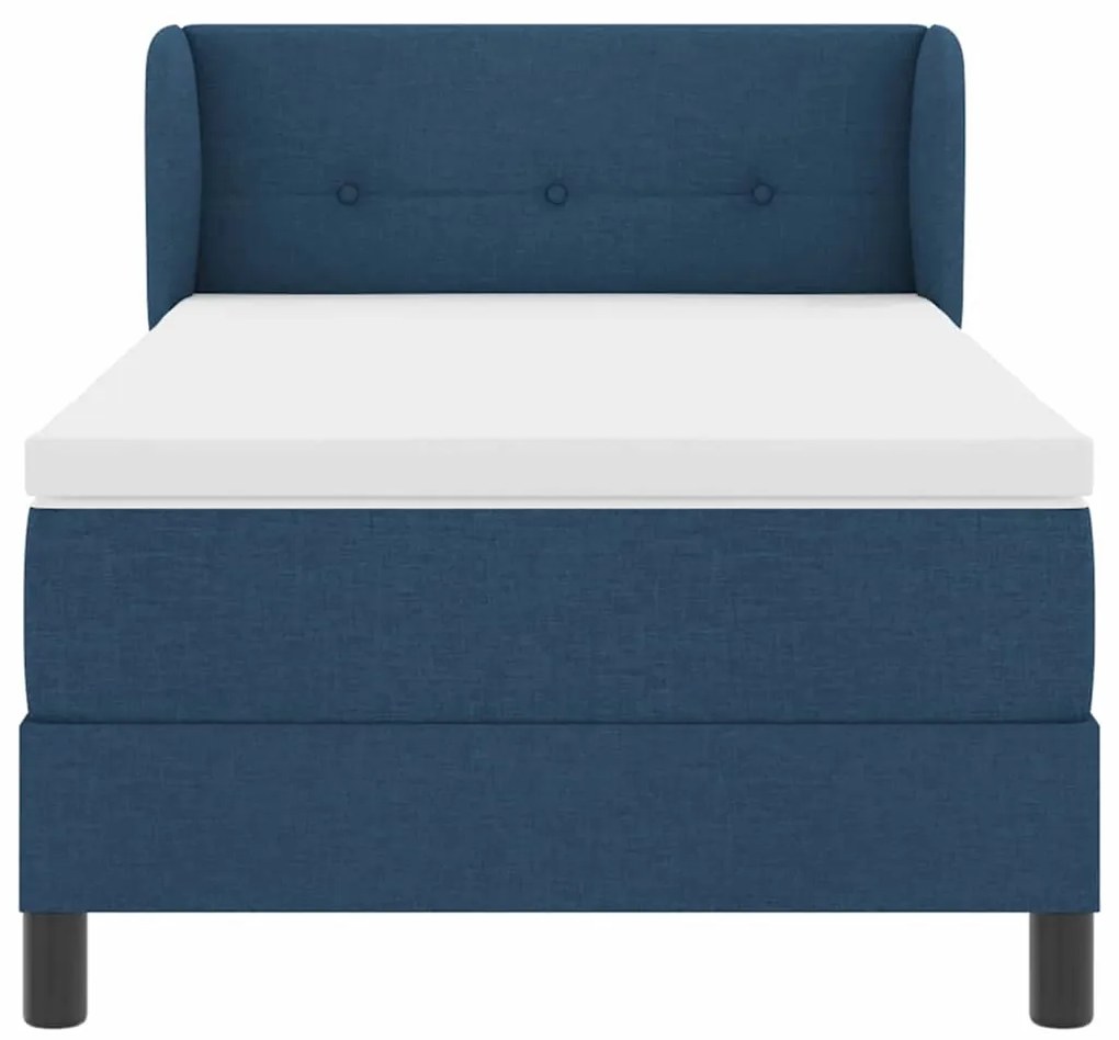 vidaXL Κρεβάτι box spring με στρώμα με στρώμα Μπλε 80 x 200 cm ύφασμα