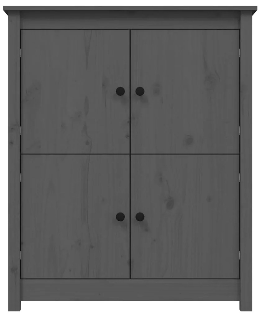vidaXL Ντουλάπι Γκρι 83 x 41,5 x 100 εκ. από Μασίφ Ξύλο Πεύκου
