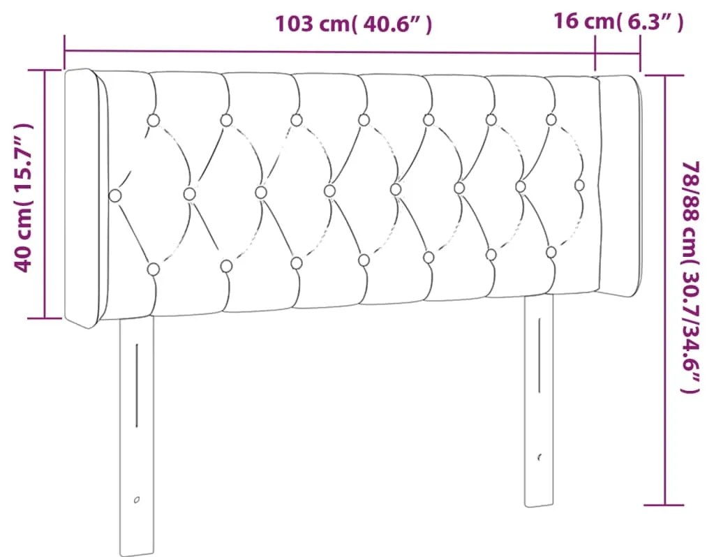 Κεφαλάρι Κρεβατιού LED Κρεμ 103x16x78/88 εκ. Υφασμάτινο - Κρεμ