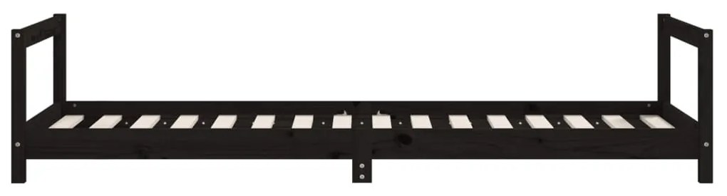 vidaXL Πλαίσιο Παιδικού Κρεβατιού Μαύρο 80 x 200 εκ. Μασίφ Ξύλο Πεύκου
