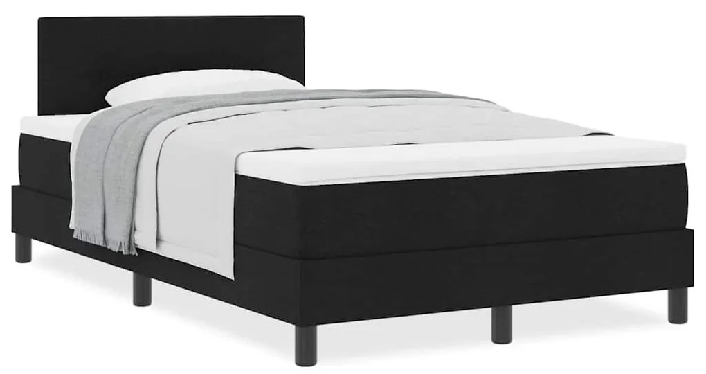 vidaXL Κρεβάτι box spring με στρώμα Μαύρο 120 x 200 cm ύφασμα