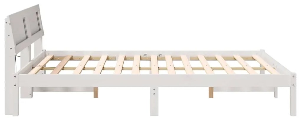 vidaXL Σκελετός Κρεβατιού Λευκό 160 x 200 cm Μασίφ ξύλο πεύκου