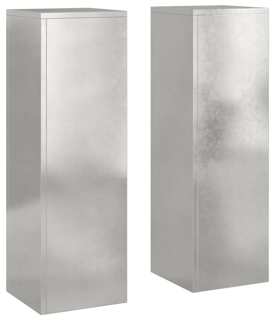 vidaXL Στήριξη φυτών 2 pcs Ασημί 24 x 24 x 75 εκ. Ανοξείδωτο ατσάλι