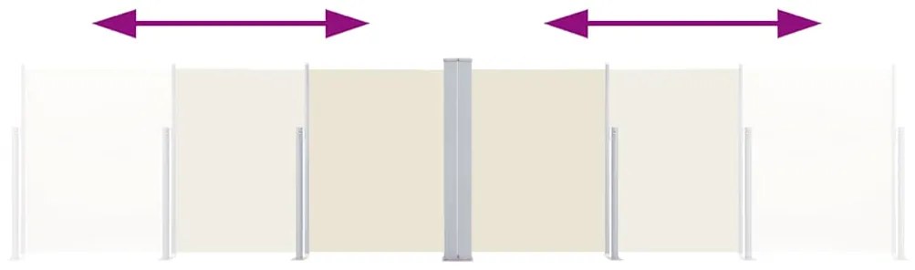 vidaXL Σκίαστρο Πλαϊνό Συρόμενο Βεράντας Διπλό Κρεμ 170 x 600 εκ.