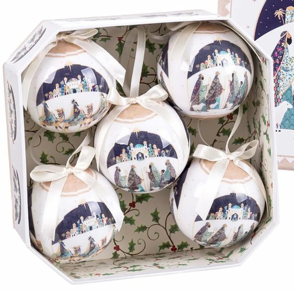 Χριστουγεννιάτικες μπάλες Πολύχρωμο Polyfoam Τρεις βασιλιάδες 7,5 x 7,5 x 7,5 cm (5 Μονάδες)