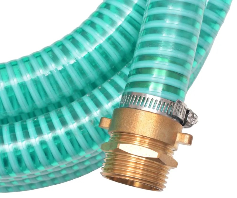 vidaXL Σωλήνας Αναρρόφησης Ορειχάλκινες Συνδέσεις Πράσινος 7 μ/25 χιλ