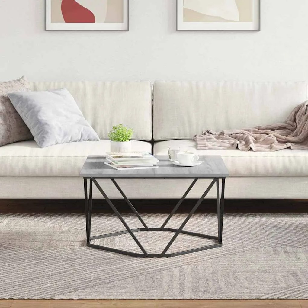 vidaXL Τραπεζάκι σαλονιού Γκρι sonoma 80 x 80 x 45 cm