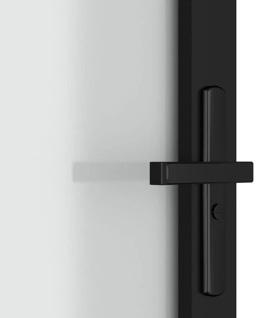 vidaXL Εσωτερική Πόρτα 83 x 201,5 εκ. Μαύρο Ματ Γυαλί και Αλουμίνιο