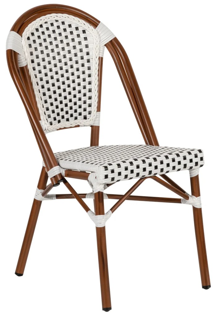 Καρέκλα Κήπου MUTARAZI Λευκό/Μαύρο Αλουμίνιο/Rattan 50x57x85cm - 14840060 - 14840060