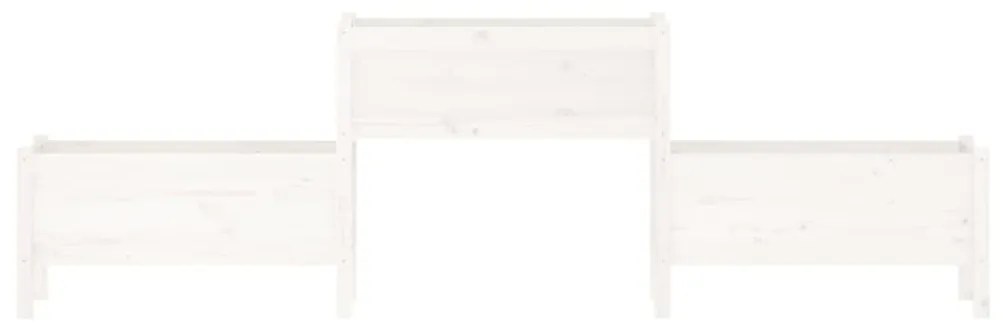 Ζαρντινιέρα Λευκή 245,5x44x75 εκ. από Μασίφ Ξύλο Πεύκου - Λευκό