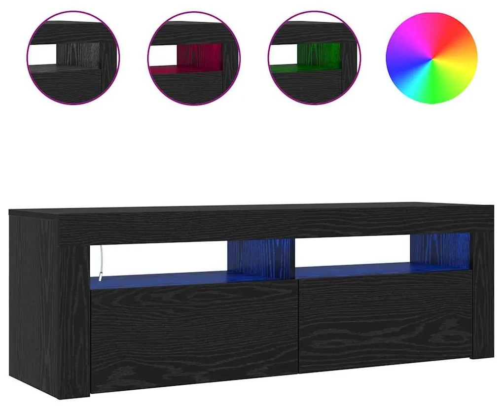 vidaXL Ντουλάπι TV Μαύρο 120 x 35 x 40 εκ. Επεξεργασμένο ξύλο
