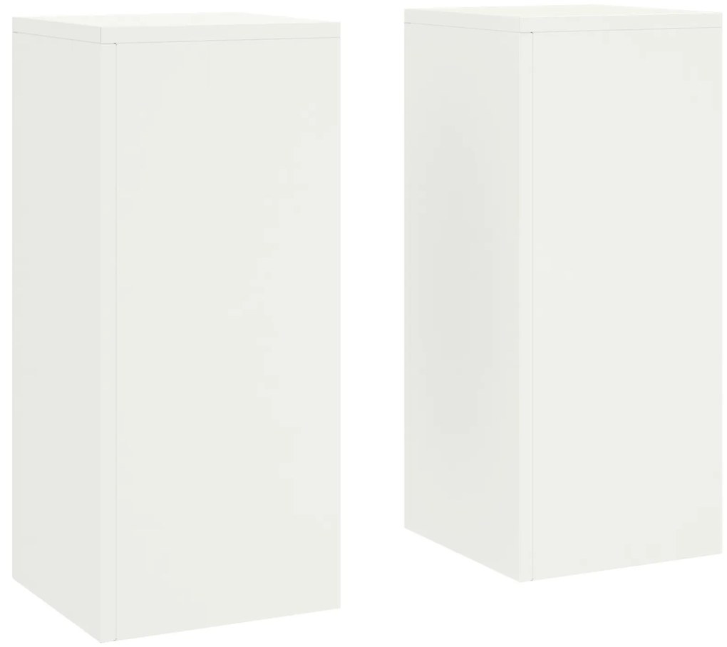 vidaXL Εξωτερικές Σταντ Φυτών σετ 2 σε λευκό, 24x24x55 εκ, Ατσάλι