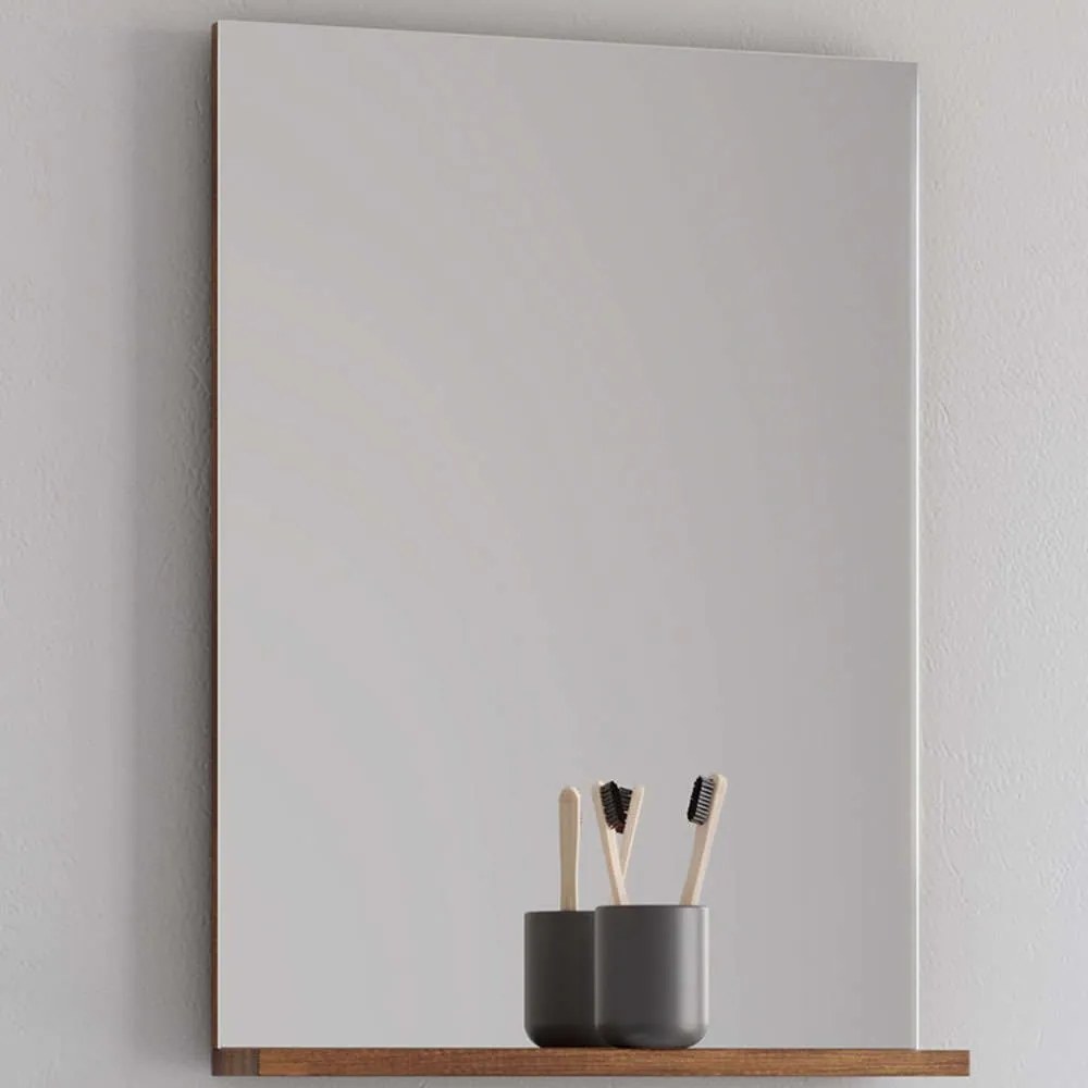 Καθρέπτης Τοίχου Με Ράφι Tika 3MTIK050ABM 50x12x68cm Brown Martin Mdf