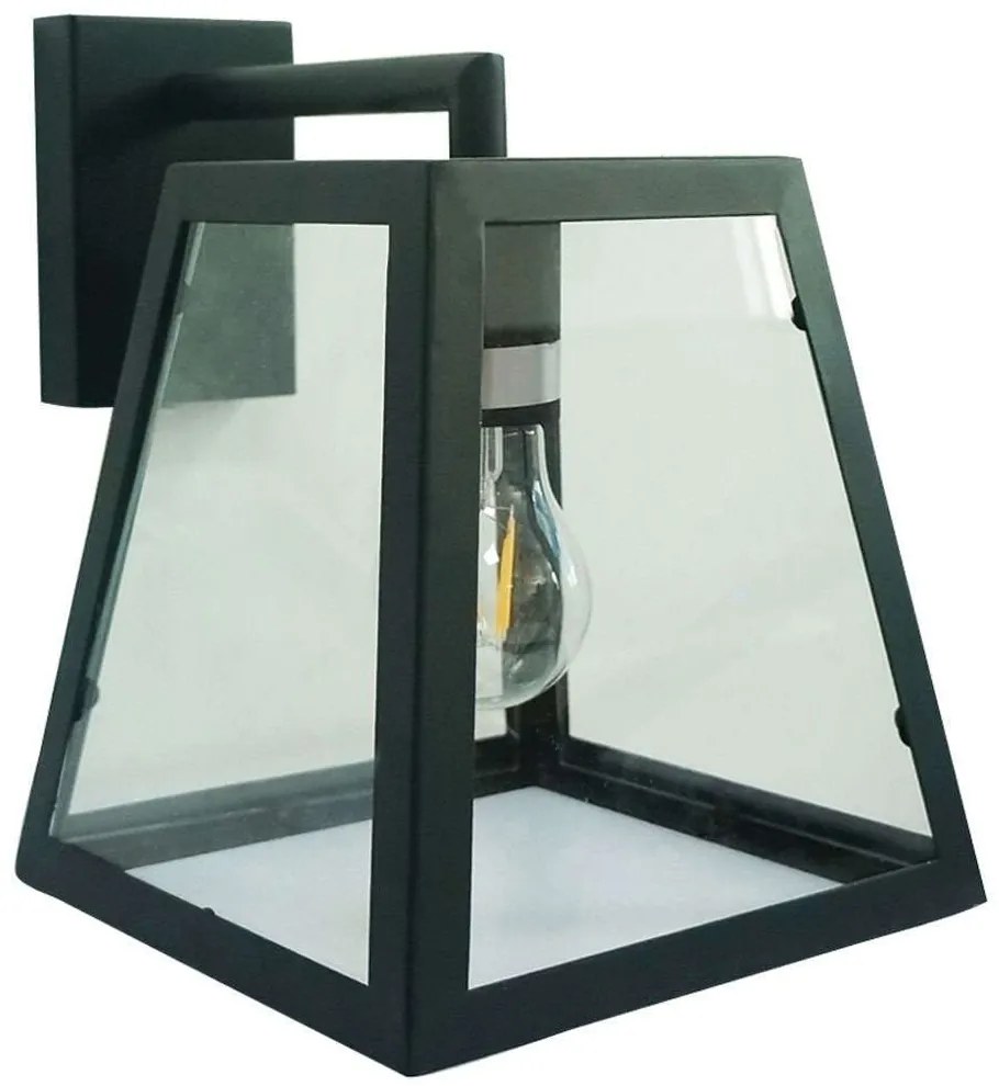 Φωτιστικό Τοίχου-Απλίκα VK/03156/WA/B 19x25cm 1xΕ27 40W Black-Clear VKLed