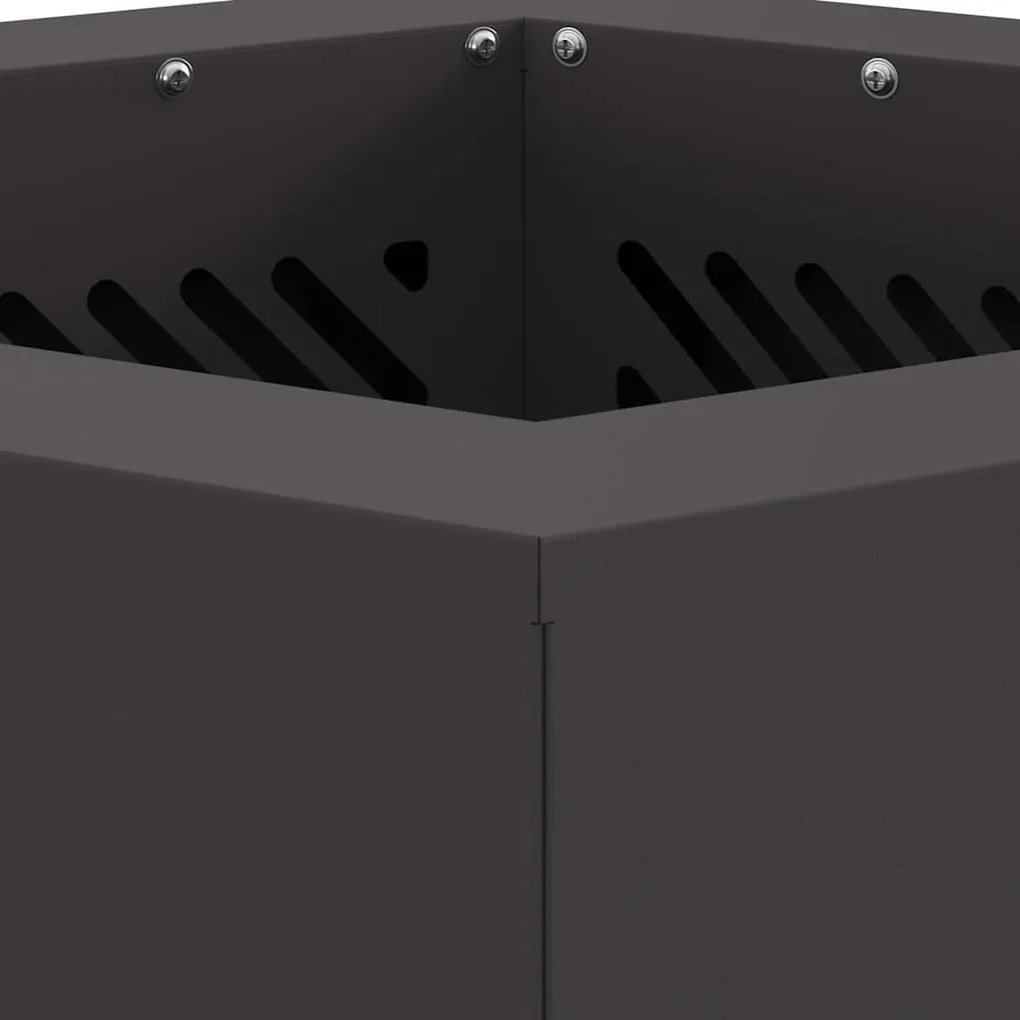 vidaXL Φωτιά Μαύρο 38 x 38 x 51 cm Κρύα έλαση από χάλυβα