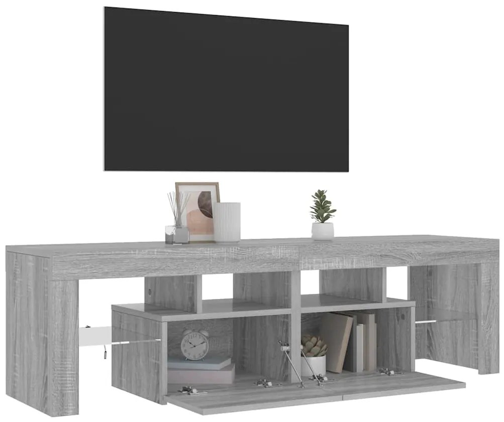 vidaXL Έπιπλο Τηλεόρασης με LED Γκρι Sonoma 140 x 36,5 x 40 εκ.