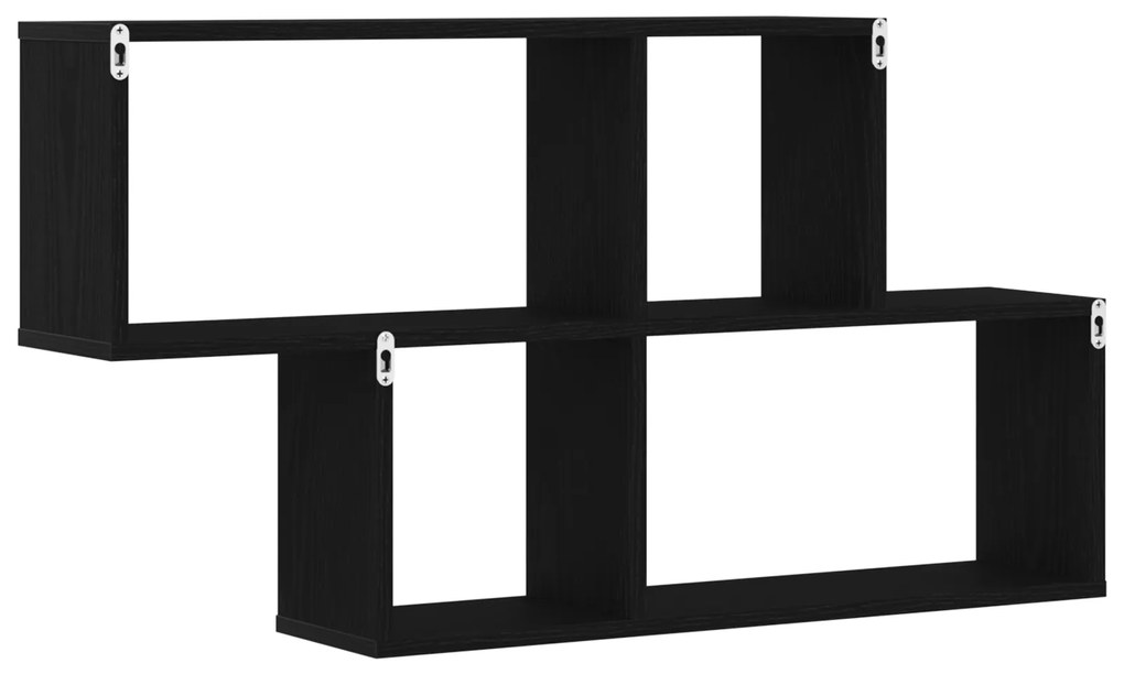 vidaXL Μαύρος Καρυδιάς Τοίχου Ντουλάπα 76x15x53 εκ. Κατασκευασμένο από Επεξεργασμένο Ξύλο
