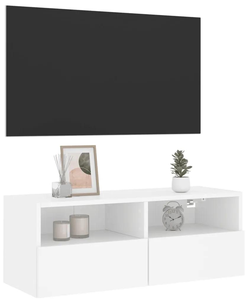 vidaXL Έπιπλο Τοίχου Τηλεόρασης Λευκό 80 x 30 x 30 εκ. από Επεξ. Ξύλο
