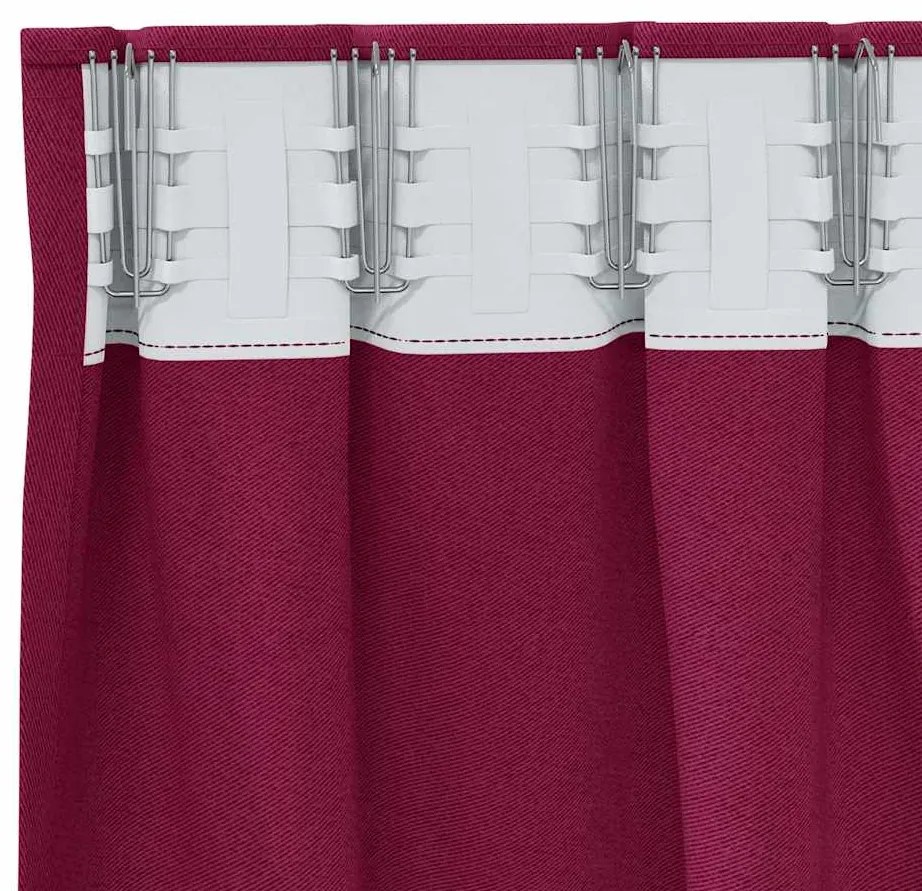 vidaXL Κουρτίνες με κουρτίνες 2 pcs Κόκκινο 245x140εκ. Πολυεστέρας
