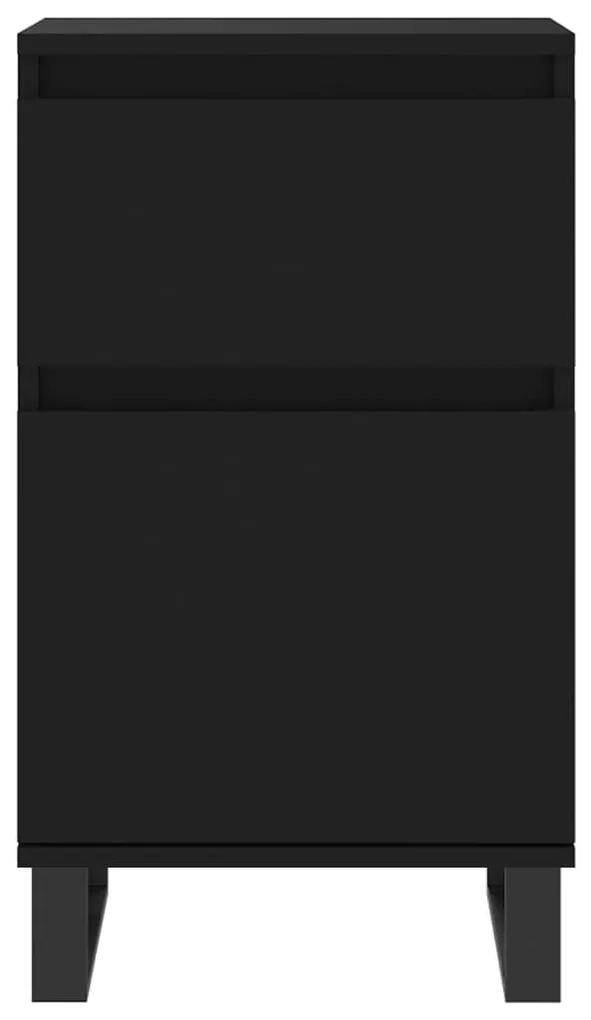 Ντουλάπια 2 τεμ. Μαύρα 40 x 35 x 70 εκ. από Επεξεργασμένο Ξύλο - Μαύρο