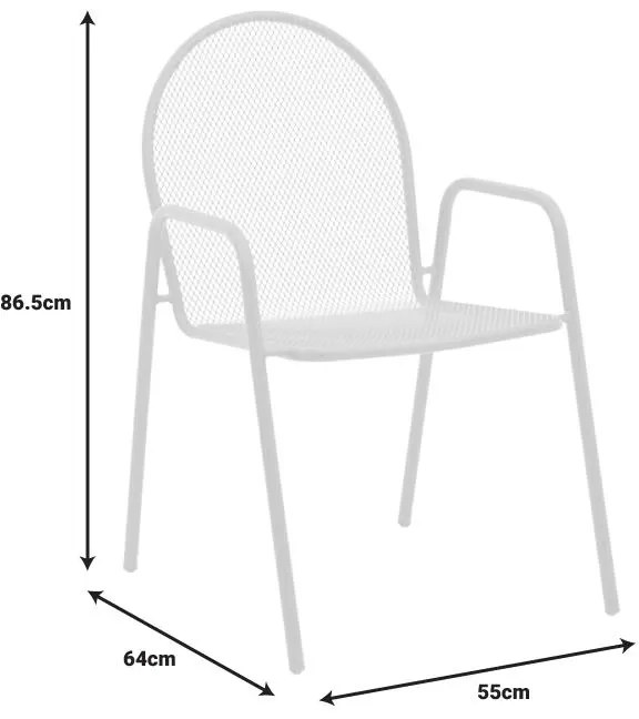 Καρέκλα - Πολυθρόνα Tarete στοιβαζόμενη λευκό μέταλλο 55x64x86.5 εκ. 55x64x86.5 εκ.