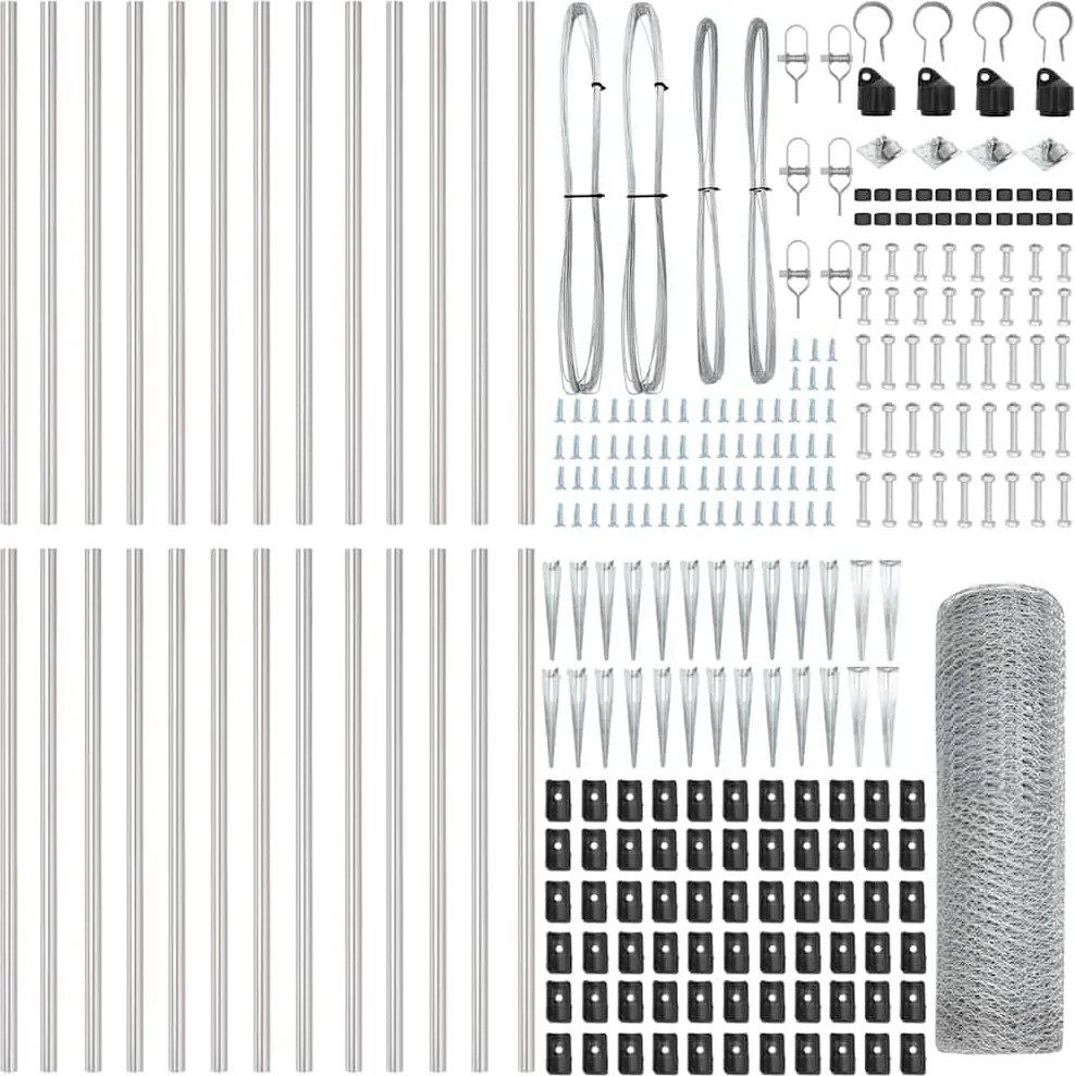 vidaXL Στύλος Περιφράξεων Ασημί