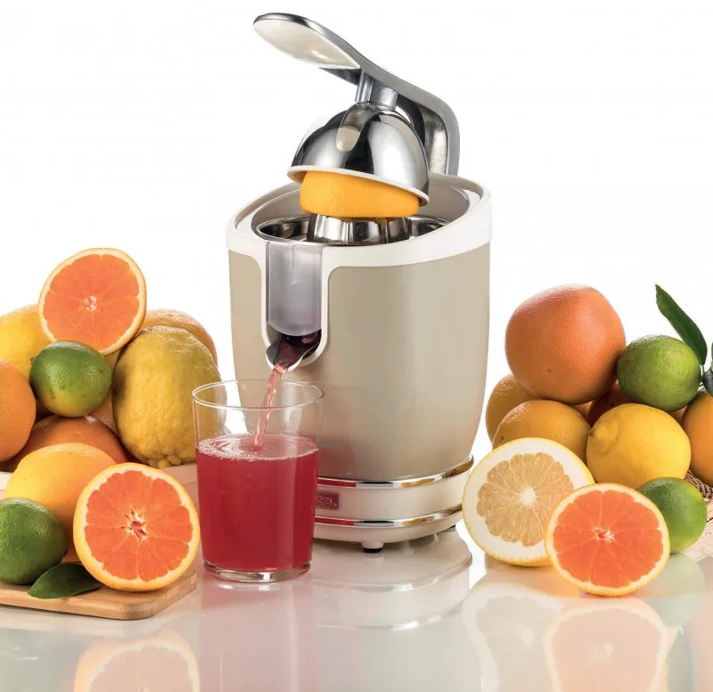 Πρέσα εσπεριδοειδών Ariete VINTAGE JUICER 0413/03, 85W, Μεταλλικό σώμα, Αθόρυβη λειτουργία, 2 εξαρτήματα, Μπεζ