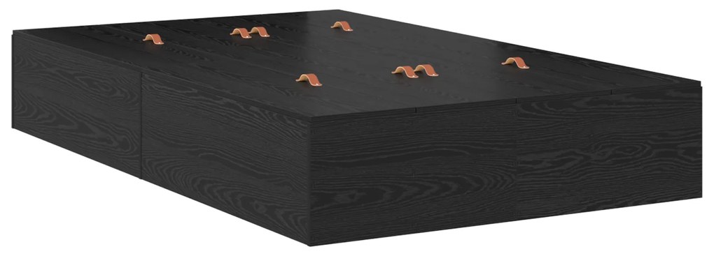vidaXL Κρεβάτι Αποθήκευσης Μαύρη Δρυς 120x200 εκ