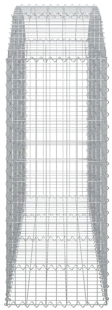 Συρματοκιβώτιο Τοξωτό 200x50x120/140εκ. από Γαλβανισμένο Χάλυβα - Ασήμι