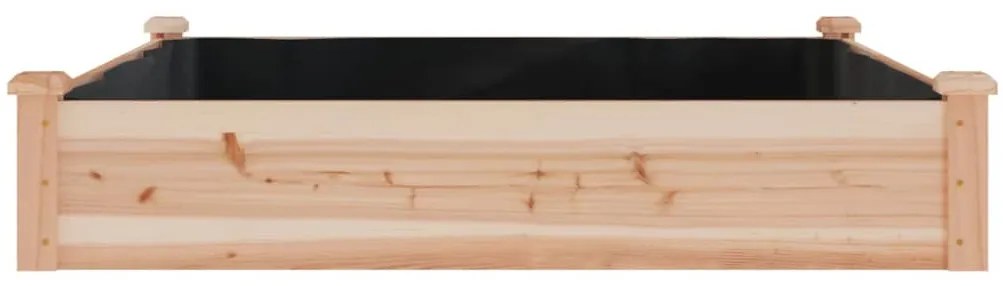 vidaXL Ζαρντινιέρα Υπερυψ. με Επένδυση 120x120x25εκ. Μασίφ Ξύλο Ελάτης