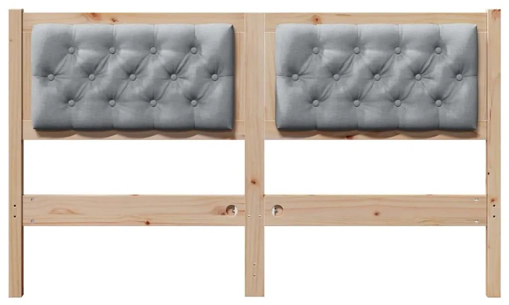 vidaXL Κεφαλάρι Άλλο Καφέ και ανοιχτό γκρι 150 cm Μασίφ ξύλο πεύκου