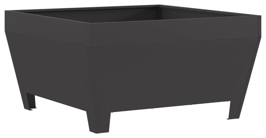 vidaXL Τζάκι Τετράγωνο Μαύρο 80x80x43 εκ. Ατσάλι