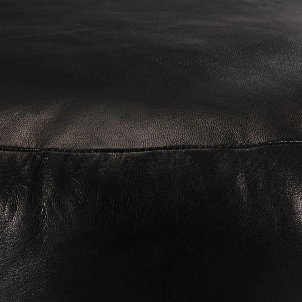 Πουφ Μαύρο 60 x 30 εκ. από Γνήσιο Δέρμα Κατσίκας - Μαύρο