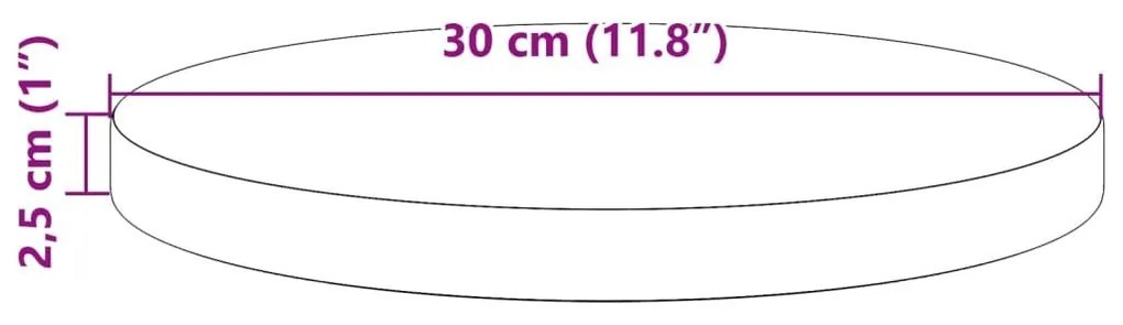 Επιφάνεια Τραπεζιού Στρογγυλή Καφέ Κερ. Ø30x2,5 εκ Μασίφ Πεύκο - Καφέ