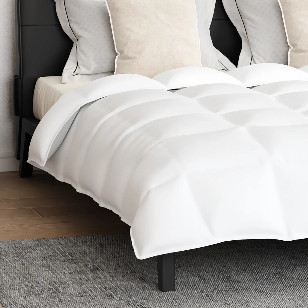 vidaXL Πάπλωμα Άλλο με μαξιλάρι 3 pcs Λευκό 240 x 260 εκ. Πούπουλο
