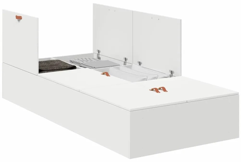 vidaXL Σκελετός Κρεβατιού Λευκό 190 x 75 x 31.5 εκ. Επεξεργασμένο ξύλο