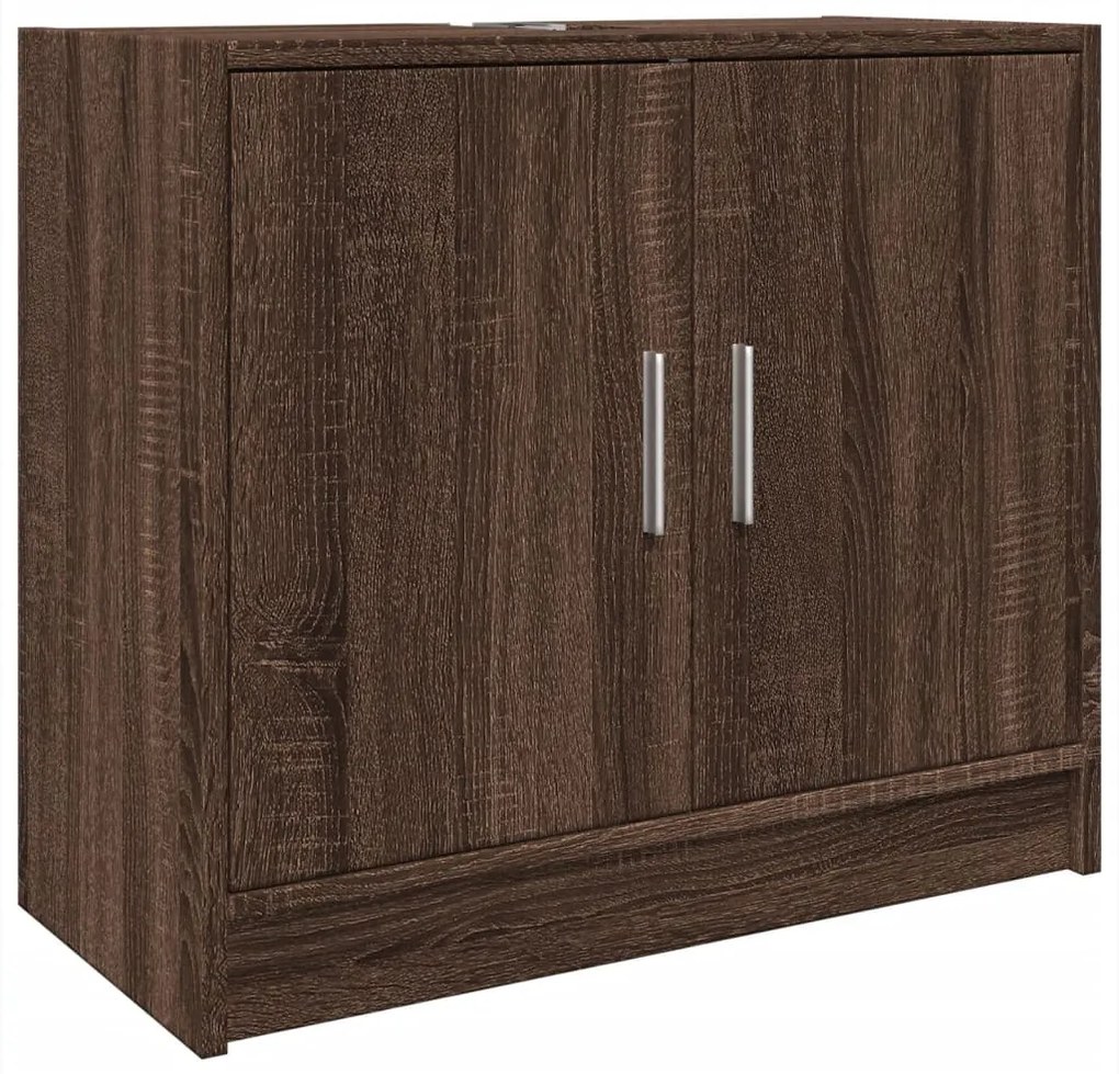 vidaXL Ντουλάπι Νιπτήρα Καφέ δρυς 63x29x55 εκ. Επεξεργασμένο Ξύλο