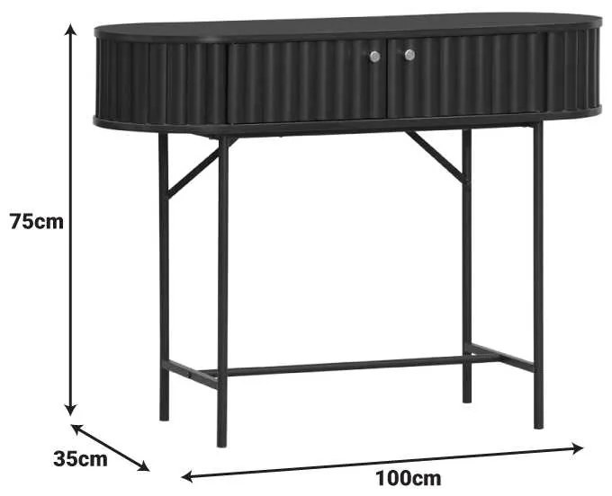 Κονσόλα Zeplen pakoworld MDF-μέταλλο σε μαύρη απόχρωση 100x35x75εκ