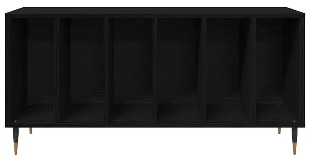 vidaXL Ντουλάπι δίσκων βινυλίου με ράφι Μαύρη Οξυά 100 x 38 x 48 εκ.