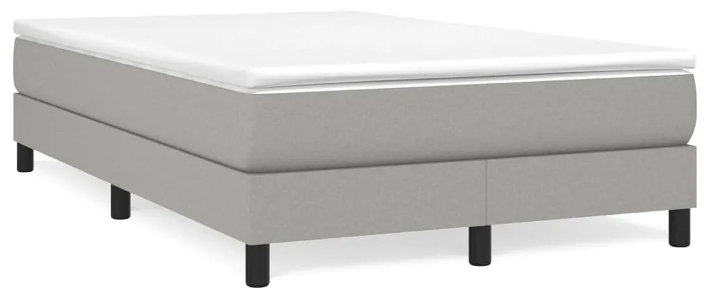 vidaXL Κρεβάτι Boxspring με Στρώμα Ανοιχτό Γκρι 120x190 εκ. Υφασμάτινο