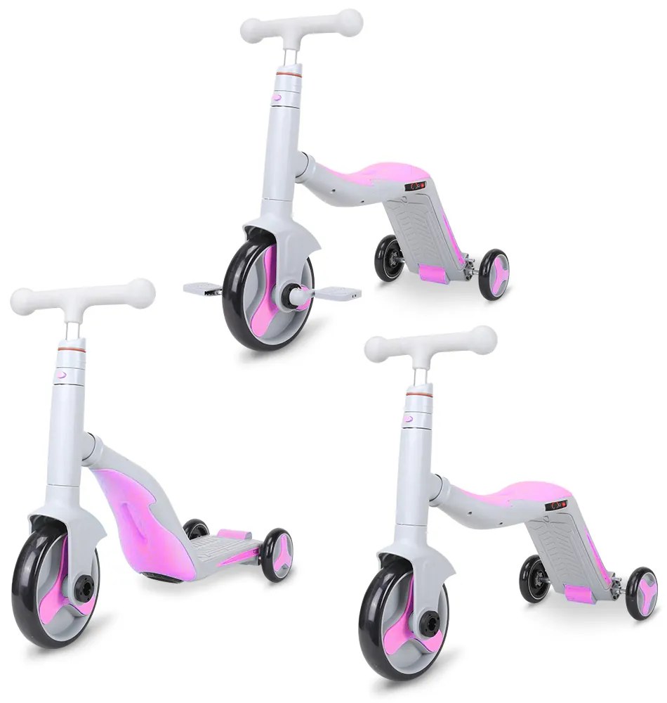 Πατίνι Scooter G&amp;C 3 Σε 1 Γκρι/Ροζ HD868