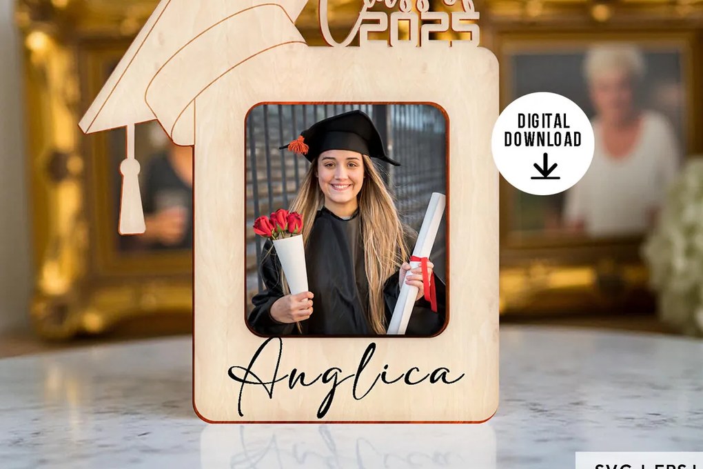 Σετ των 2 Intra απο ξύλο plywood 3mm-4mm πάχος - Class of 2025 Graduation Photo Frame  Δίασταση 20x25 cm INTRAFABR-123486499