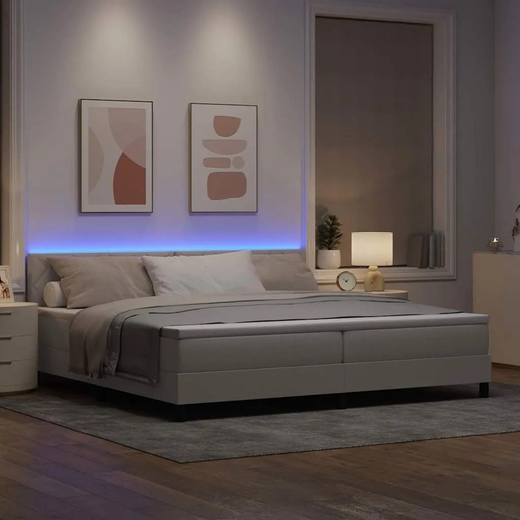 vidaXL Κρεβάτι με ελατήρια με στρώμα Taupe 200 x 200 cm ύφασμα