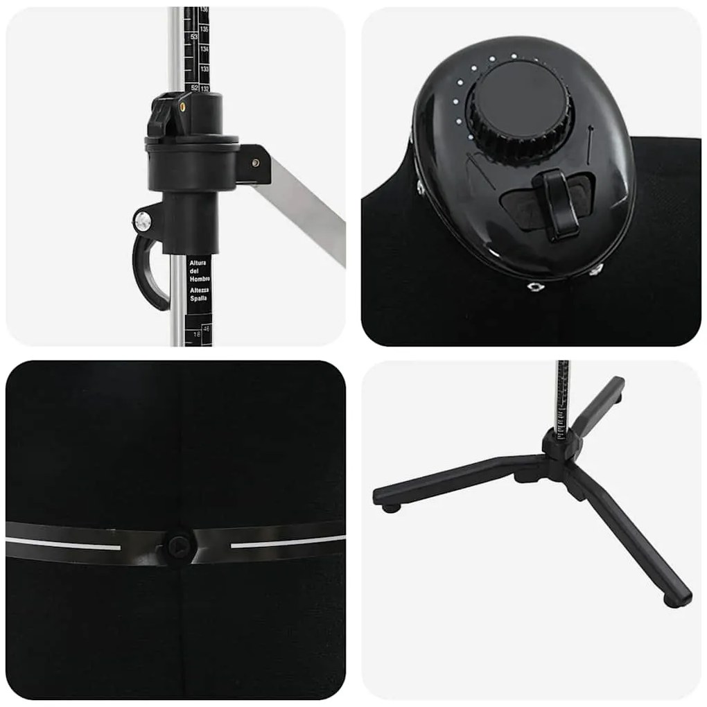 vidaXL Ρυθμιζόμενη Φόρμα Φορέματος Γυναικεία Μαύρο m Βελούδο