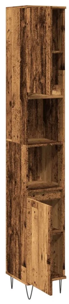 vidaXL Ντουλάπι μπάνιου Παλιό ξύλο 30x30x190 cm Κατασκευασμένο ξύλο